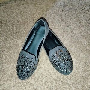 Simply Vera Vera Wang (Size 8) Faux Suede Embellished Office Wear Flats